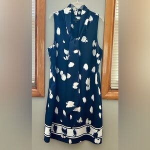 Banana Republic Navy and Cream Abstract Dress